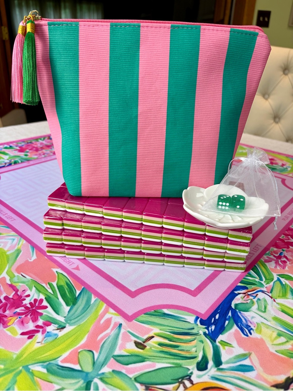 Pretty ๐ฌ๐ฉท Candy Pink Mahjong Tiles ๐๏ธ with Accessories - Picture 11 of 11